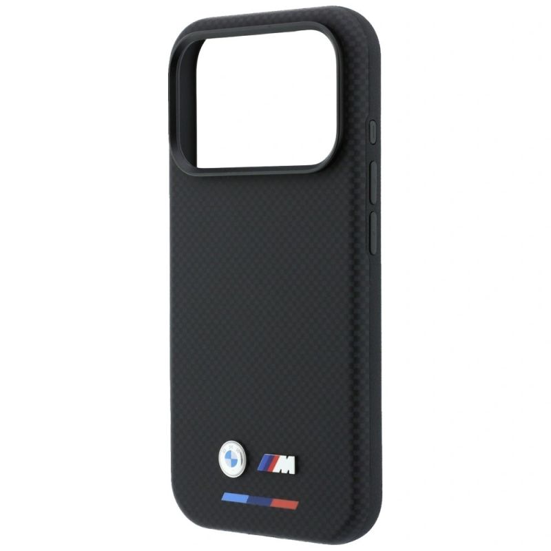 Etui BMW M Quadrille Kevlar Tricolor & Metal Logo MagSafe na iPhone 17 Pro / 18 Pro - czarne - obrazek 6