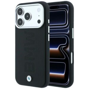 Etui BMW Sign Centered Deboss MagSafe na iPhone 17 Pro Max / 18 Pro Max - czarne