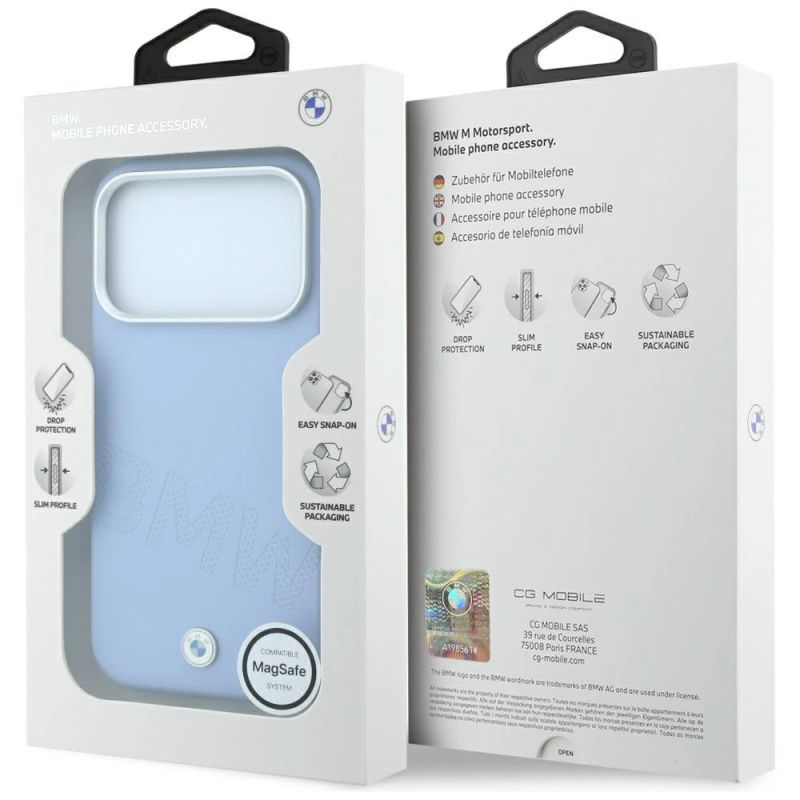 Etui BMW Sign Inclined Deboss Letters MagSafe na iPhone 17 Pro / 18 Pro - niebieskie - obrazek 8