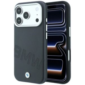 Etui BMW Sign Inclined Deboss Letters MagSafe na iPhone 17 Pro Max / 18 Pro Max - szare