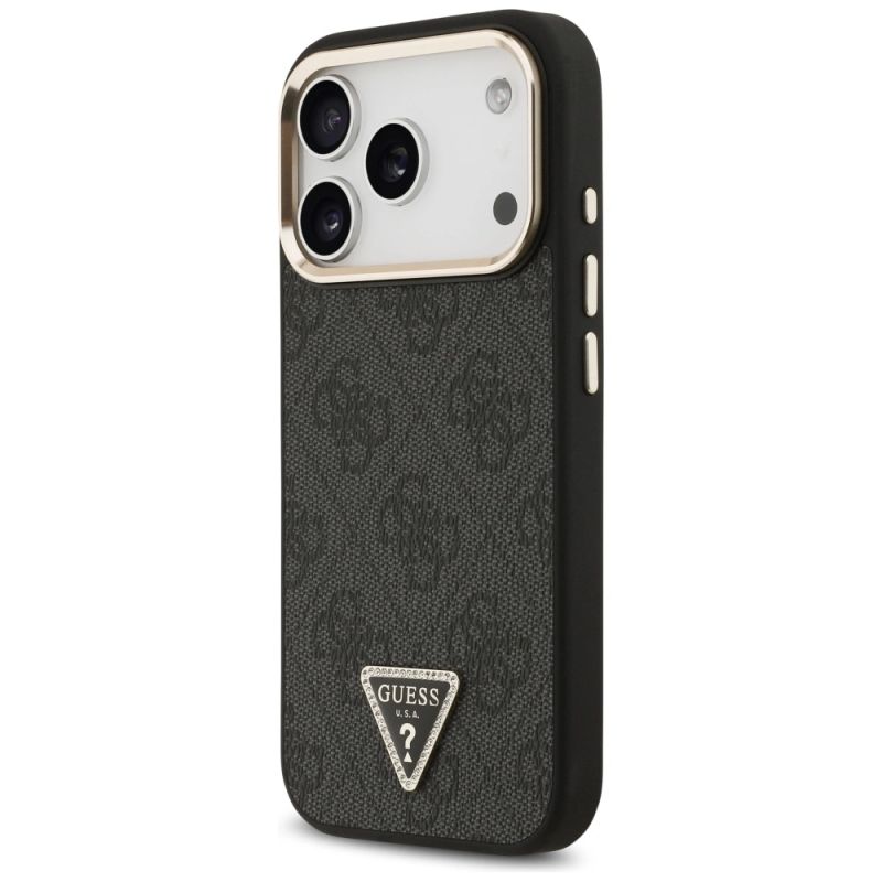 Etui Guess 4G Triangle Logo MagSafe na iPhone 17 Pro / 18 Pro - czarno-złote - obrazek 2