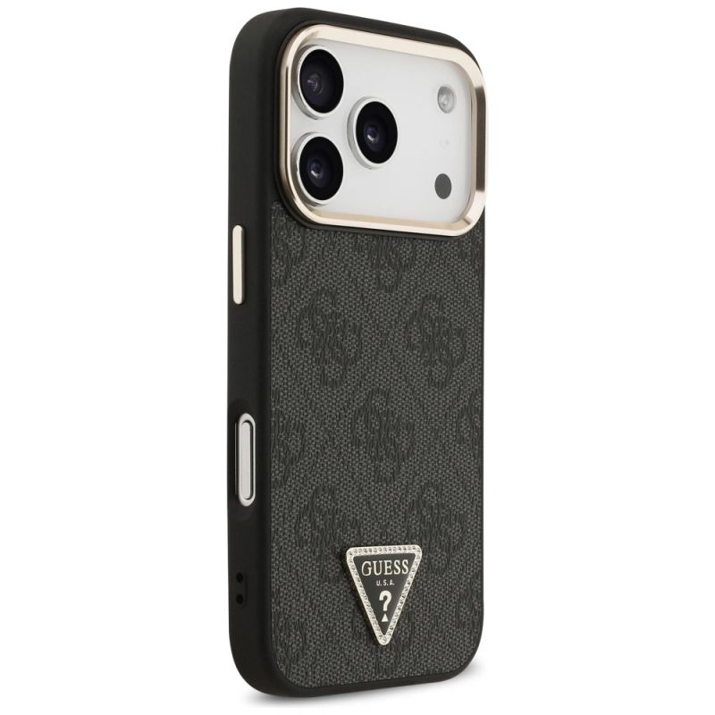 Etui Guess 4G Triangle Logo MagSafe na iPhone 17 Pro / 18 Pro - czarno-złote - obrazek 4