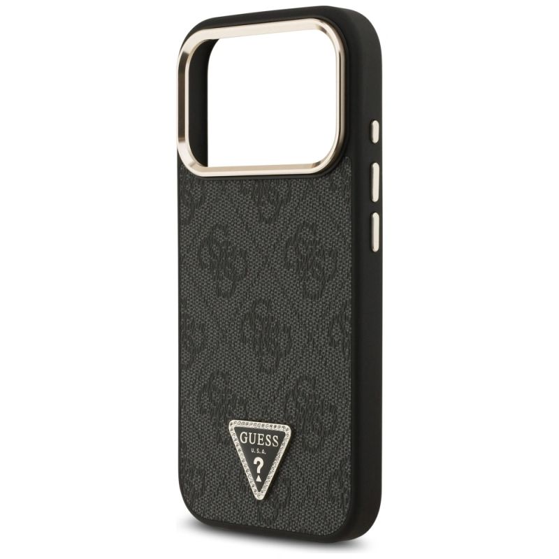 Etui Guess 4G Triangle Logo MagSafe na iPhone 17 Pro / 18 Pro - czarno-złote - obrazek 6