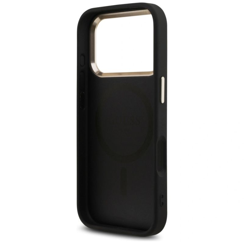 Etui Guess 4G Triangle Logo MagSafe na iPhone 17 Pro / 18 Pro - czarno-złote - obrazek 7