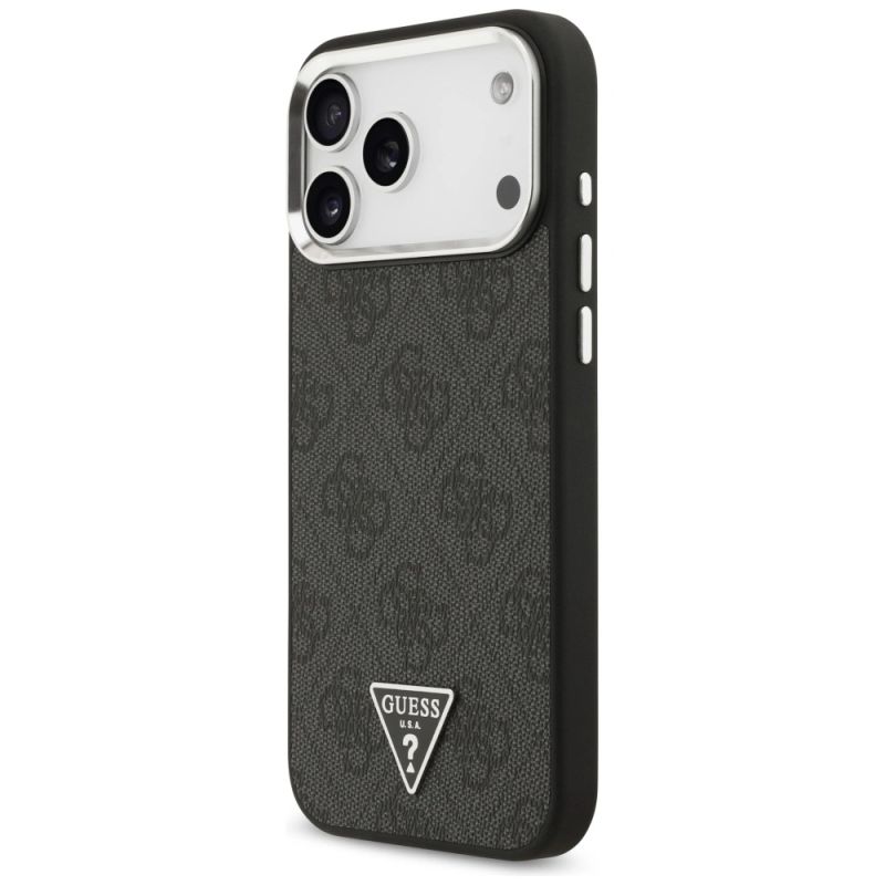 Etui Guess 4G Triangle Logo MagSafe na iPhone 17 Pro Max / 18 Pro Max - czarno-srebrne - obrazek 2
