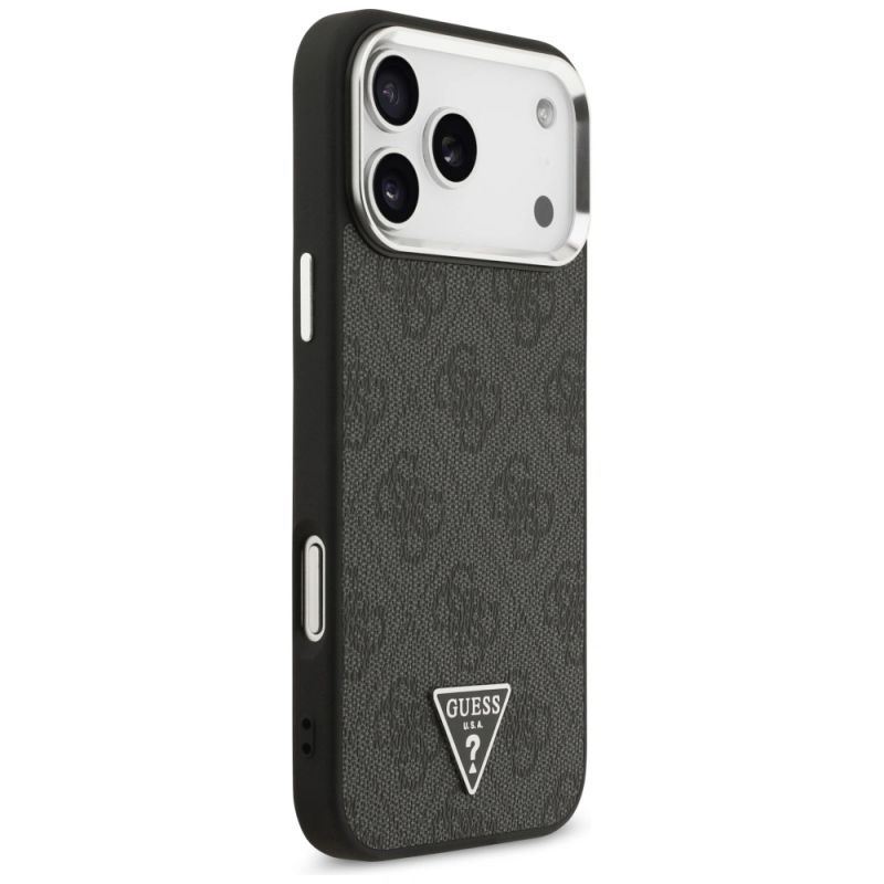 Etui Guess 4G Triangle Logo MagSafe na iPhone 17 Pro Max / 18 Pro Max - czarno-srebrne - obrazek 4