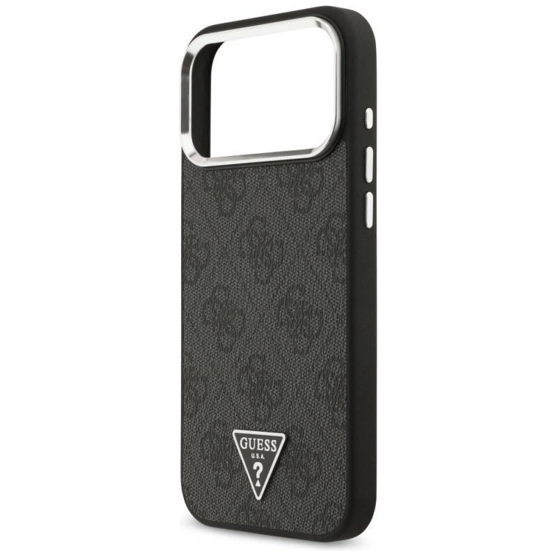 Etui Guess 4G Triangle Logo MagSafe na iPhone 17 Pro Max / 18 Pro Max - czarno-srebrne - obrazek 6