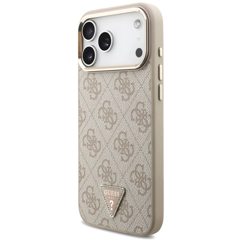 Etui Guess 4G Triangle Logo MagSafe na iPhone 17 Pro Max / 18 Pro Max - różowo-złote - obrazek 2