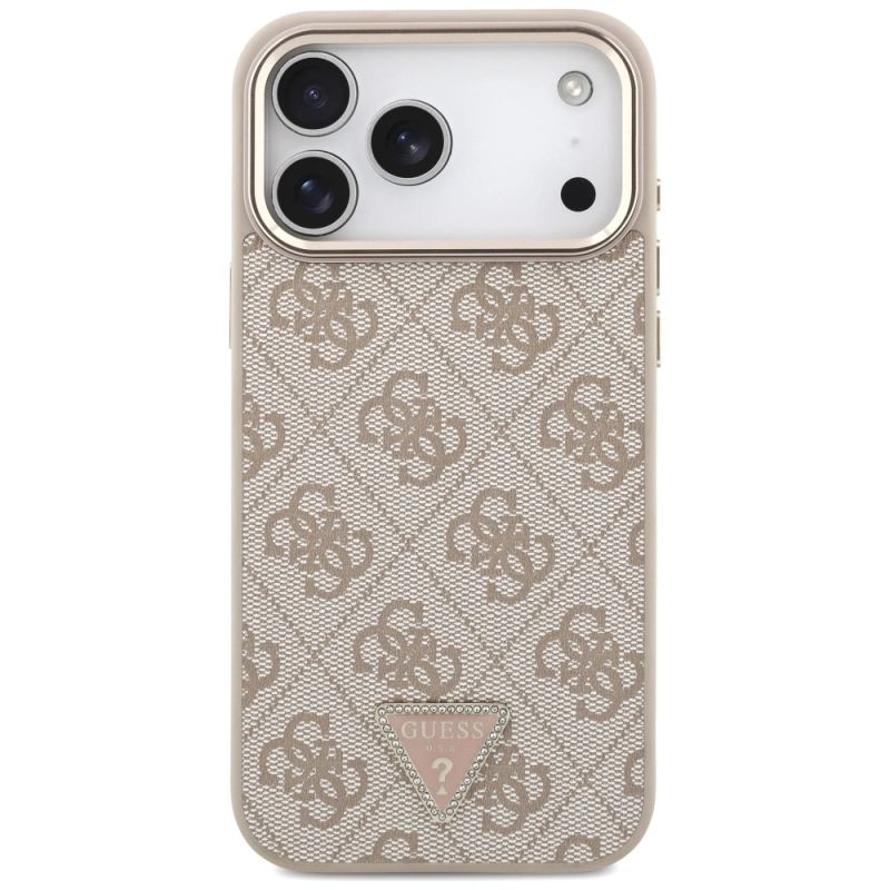 Etui Guess 4G Triangle Logo MagSafe na iPhone 17 Pro Max / 18 Pro Max - różowo-złote - obrazek 3