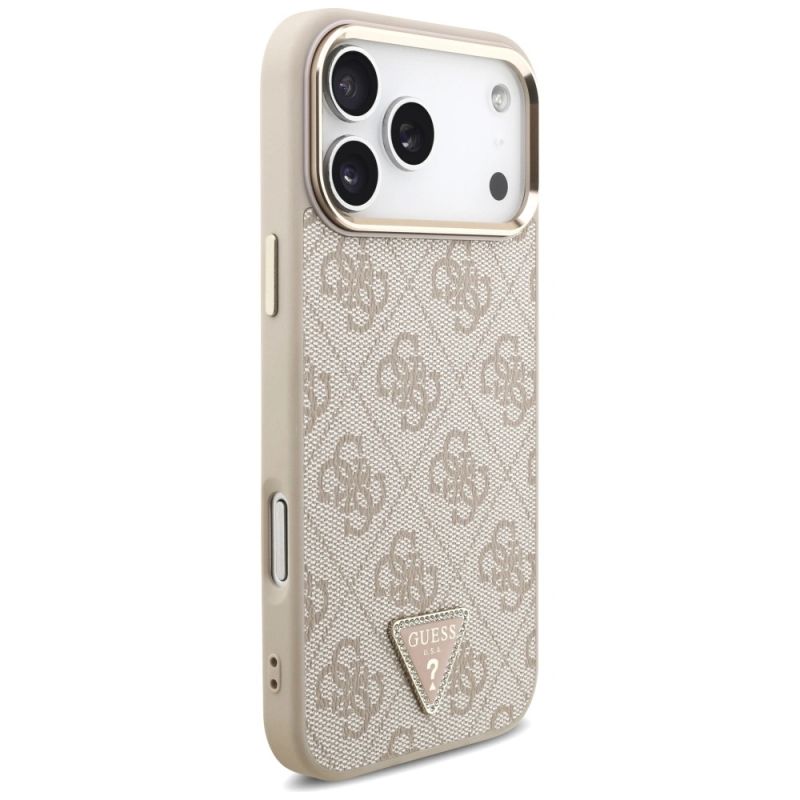 Etui Guess 4G Triangle Logo MagSafe na iPhone 17 Pro Max / 18 Pro Max - różowo-złote - obrazek 4