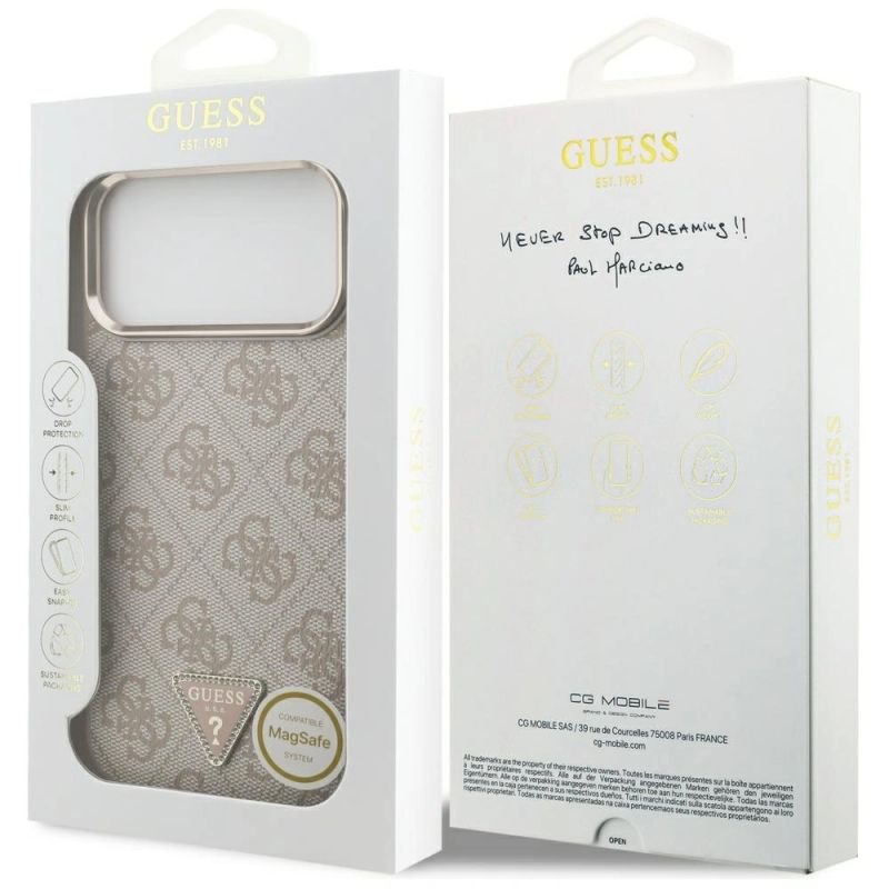 Etui Guess 4G Triangle Logo MagSafe na iPhone 17 Pro Max / 18 Pro Max - różowo-złote - obrazek 8