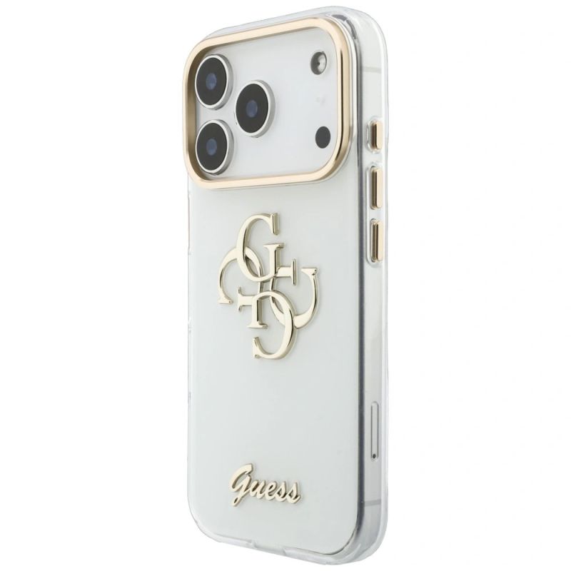 Etui Guess IML 4G Script Metal na iPhone 17 Pro Max / 18 Pro Max - białe - obrazek 2