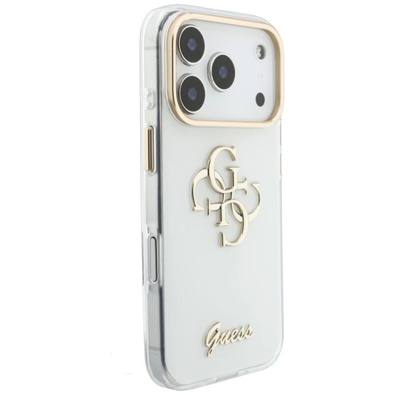 Etui Guess IML 4G Script Metal na iPhone 17 Pro Max / 18 Pro Max - białe - obrazek 4