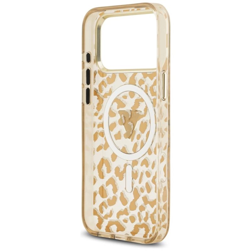 Etui Guess IML Leopard Glitter Triangle Logo MagSafe na iPhone 17 Pro Max / 18 Pro Max - brązowe - obrazek 7
