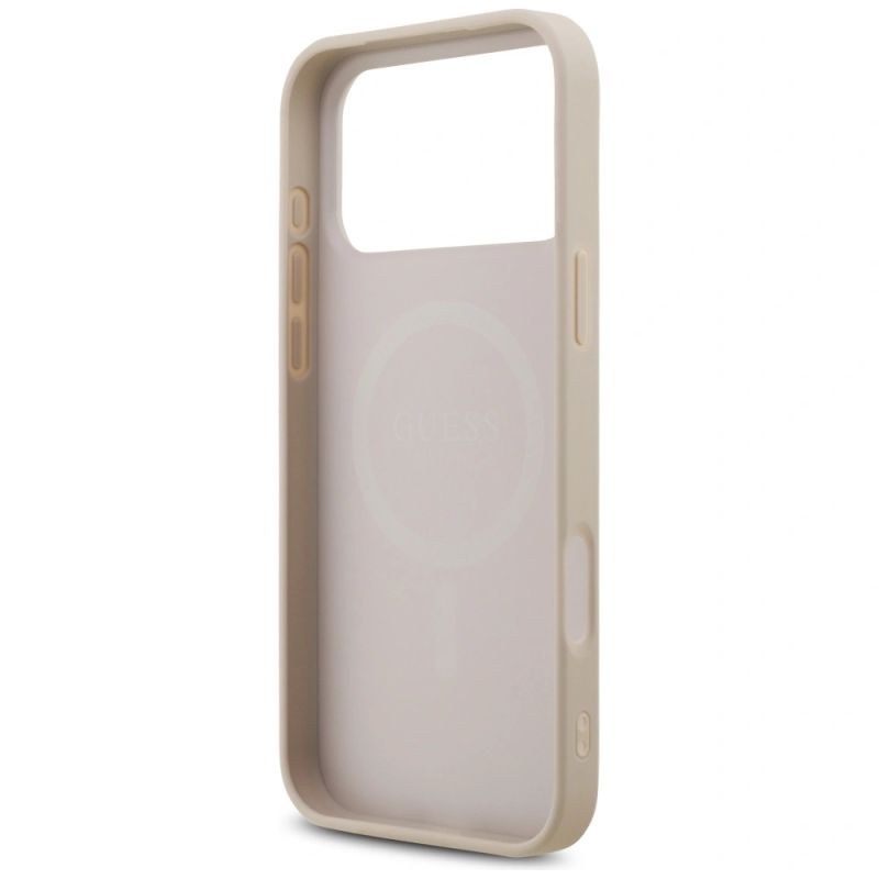 Etui Guess Leather 4G Triangle Strass MagSafe na iPhone 17 Pro Max / 18 Pro Max - różowe - obrazek 7