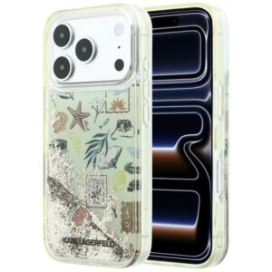Etui Karl Lagerfeld Liquid Glitter Beach & Sand na iPhone 17 Pro / 18 Pro - beżowe