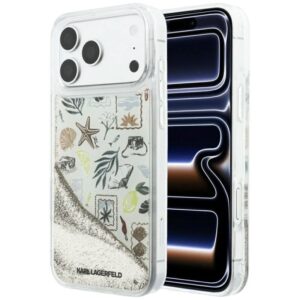 Etui Karl Lagerfeld Liquid Glitter Beach & Sand na iPhone 17 Pro Max / 18 Pro Max - beżowe