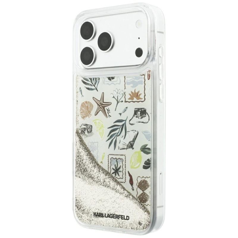 Etui Karl Lagerfeld Liquid Glitter Beach & Sand na iPhone 17 Pro Max / 18 Pro Max - beżowe - obrazek 2