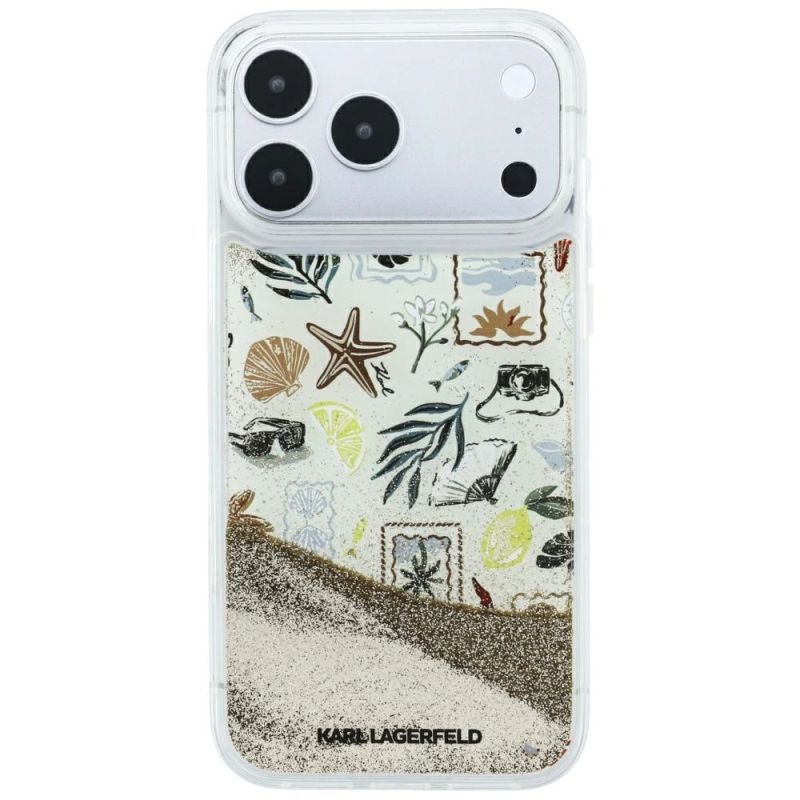 Etui Karl Lagerfeld Liquid Glitter Beach & Sand na iPhone 17 Pro Max / 18 Pro Max - beżowe - obrazek 3