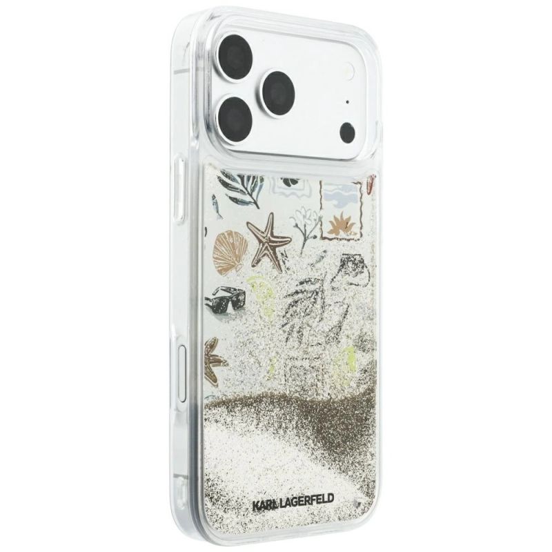 Etui Karl Lagerfeld Liquid Glitter Beach & Sand na iPhone 17 Pro Max / 18 Pro Max - beżowe - obrazek 4