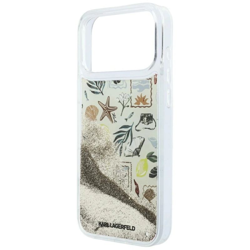 Etui Karl Lagerfeld Liquid Glitter Beach & Sand na iPhone 17 Pro Max / 18 Pro Max - beżowe - obrazek 6