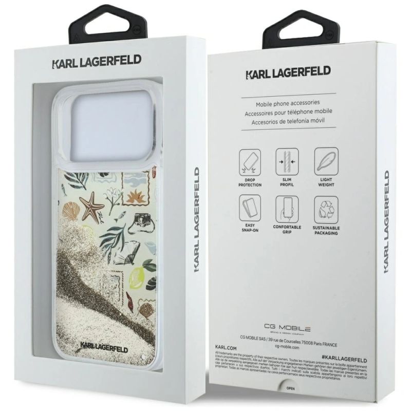 Etui Karl Lagerfeld Liquid Glitter Beach & Sand na iPhone 17 Pro Max / 18 Pro Max - beżowe - obrazek 8