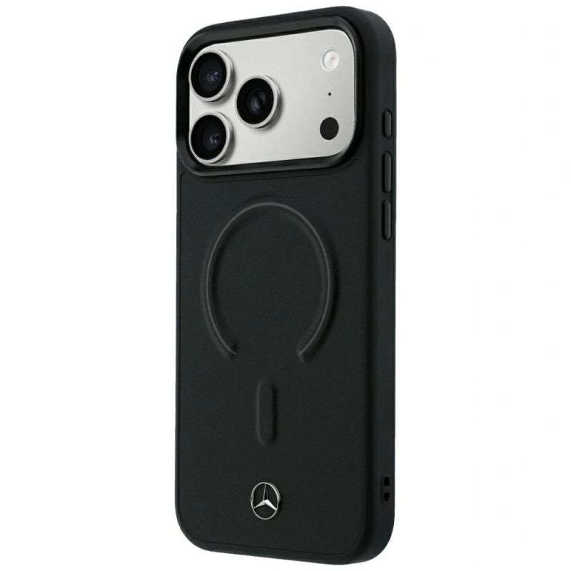 Etui Mercedes Leather 3D MagSafe do iPhone 18 Pro / 17 Pro - czarne - obrazek 2