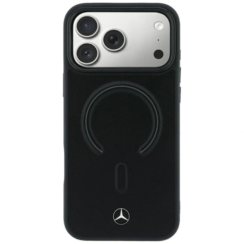 Etui Mercedes Leather 3D MagSafe do iPhone 18 Pro / 17 Pro - czarne - obrazek 3
