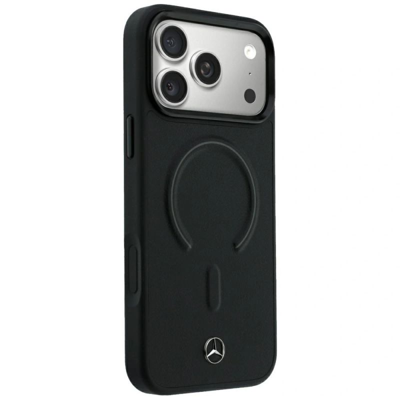 Etui Mercedes Leather 3D MagSafe do iPhone 18 Pro / 17 Pro - czarne - obrazek 4