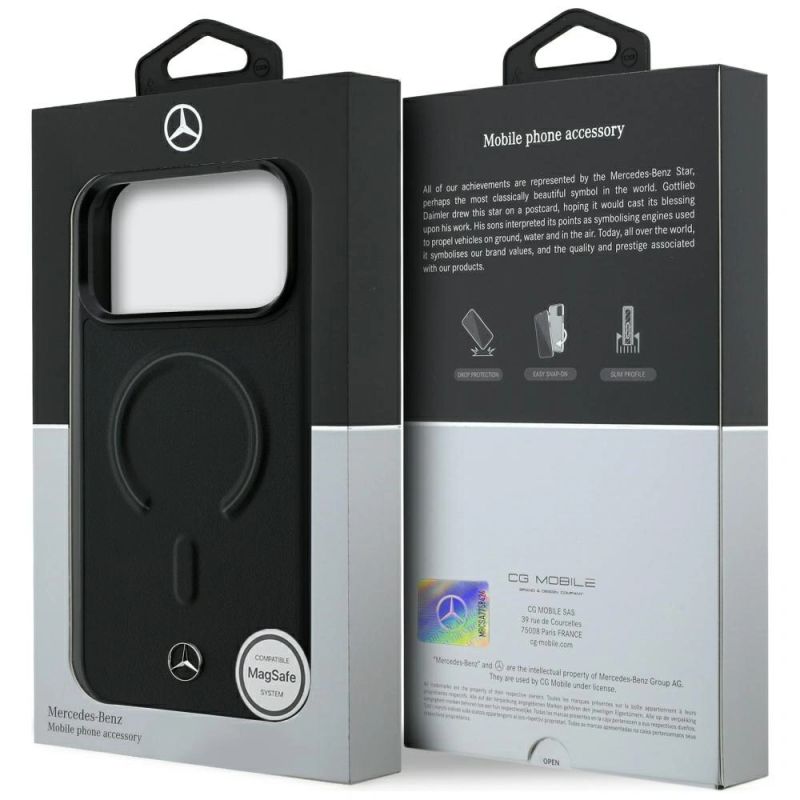 Etui Mercedes Leather 3D MagSafe do iPhone 18 Pro / 17 Pro - czarne - obrazek 8