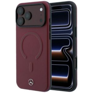 Etui Mercedes Leather 3D MagSafe do iPhone 17 Pro Max - granatowe