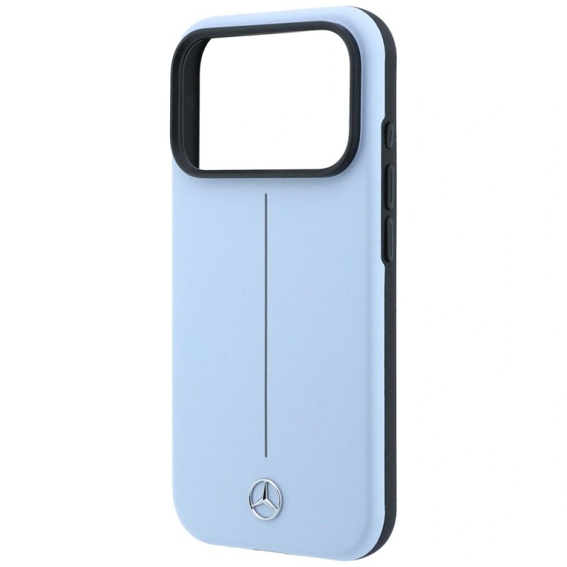 Etui Mercedes Leather Semi Wrap Iconic Line MagSafe do iPhone 18 Pro / 17 Pro - niebieske - obrazek 6