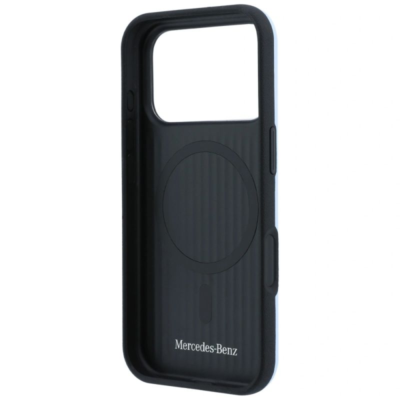 Etui Mercedes Leather Semi Wrap Iconic Line MagSafe do iPhone 18 Pro / 17 Pro - niebieske - obrazek 7