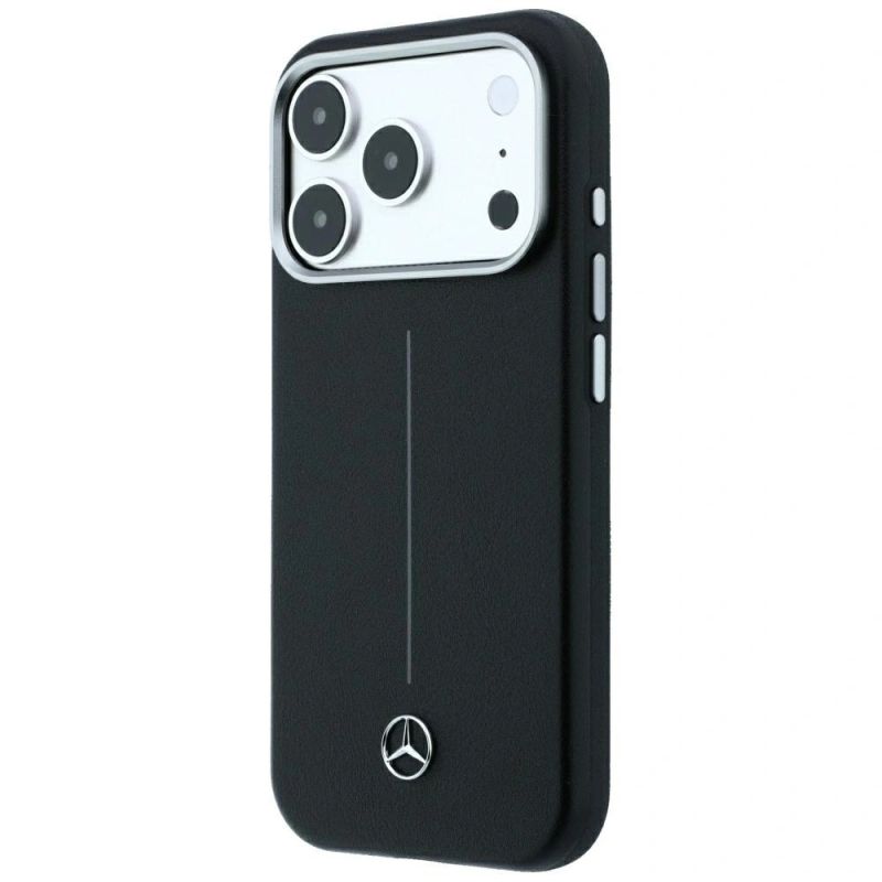 Etui Mercedes Leather Semi Wrap Iconic Line MagSafe do iPhone 18 Pro Max / 17 Pro Max - czarne - obrazek 2
