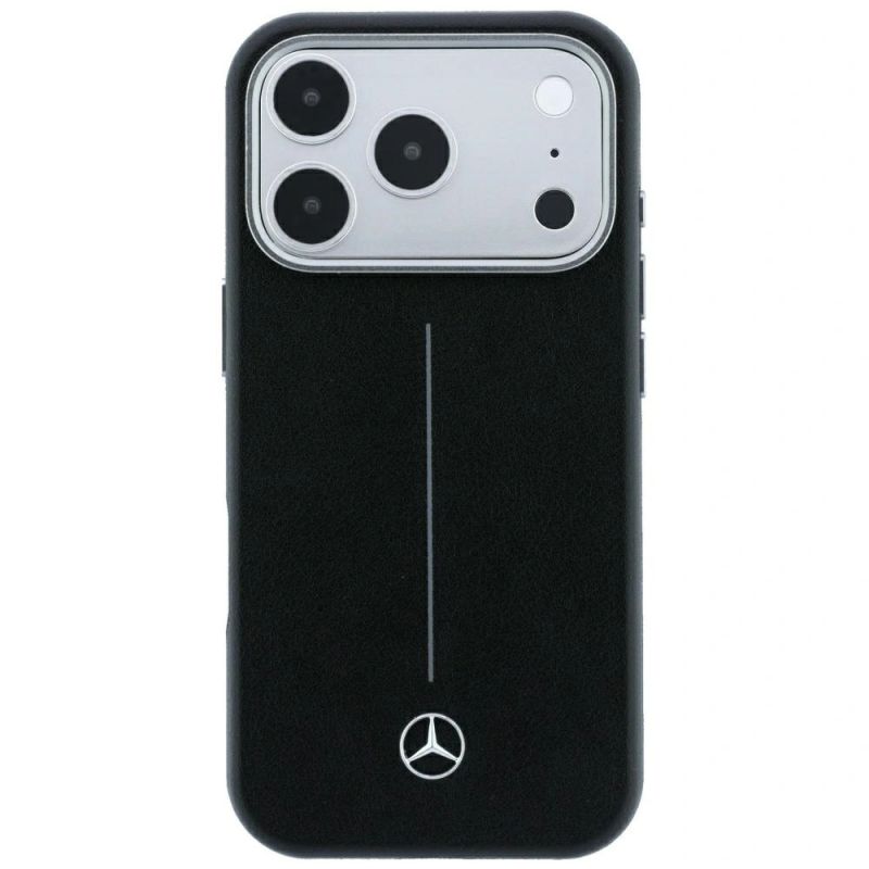 Etui Mercedes Leather Semi Wrap Iconic Line MagSafe do iPhone 18 Pro Max / 17 Pro Max - czarne - obrazek 3