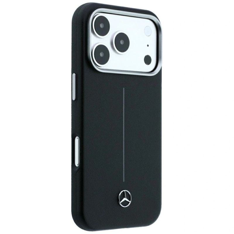 Etui Mercedes Leather Semi Wrap Iconic Line MagSafe do iPhone 18 Pro Max / 17 Pro Max - czarne - obrazek 4