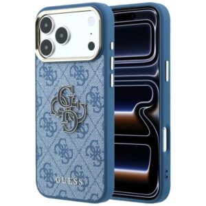 Etui Guess 4G & Big Resin Logo na iPhone 17 Pro Max / 18 Pro Max - jasnoniebieskie
