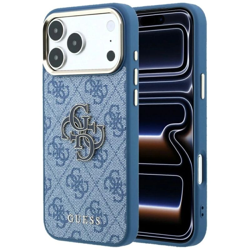 Etui Guess 4G & Big Resin Logo na iPhone 17 Pro Max / 18 Pro Max - jasnoniebieskie