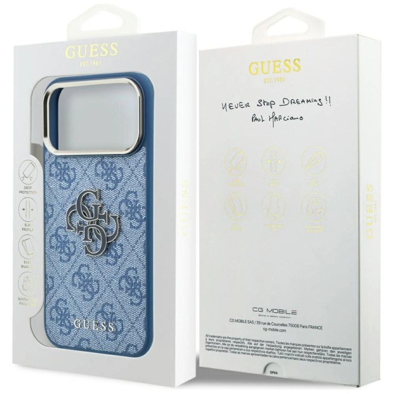 Etui Guess 4G & Big Resin Logo na iPhone 17 Pro Max / 18 Pro Max - jasnoniebieskie - obrazek 8