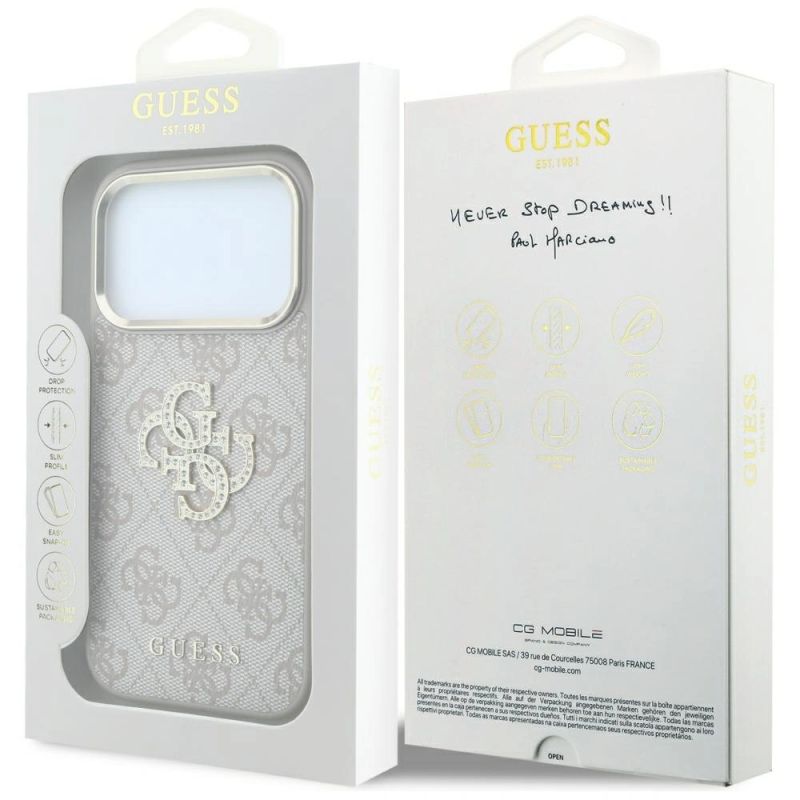 Etui Guess 4G & Big Strass Logo na iPhone 17 Pro / 18 Pro - różowe - obrazek 8