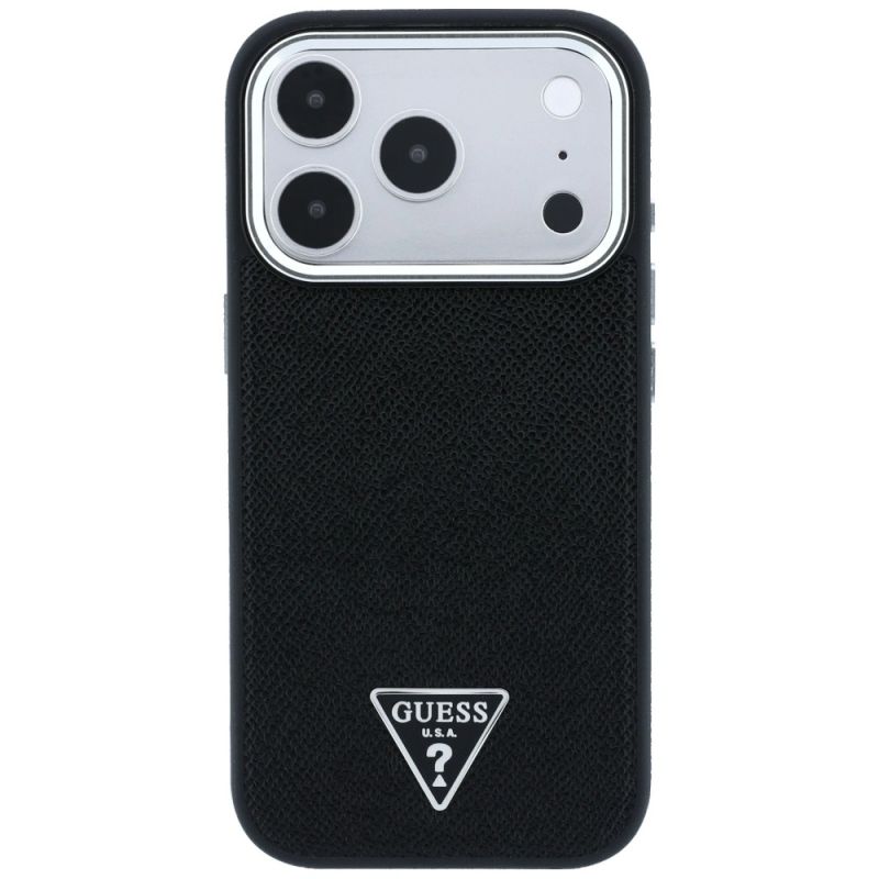 Etui Guess Grained Triangle Logo MagSafe na iPhone 17 Pro Max / 18 Pro Max - czarne - obrazek 3