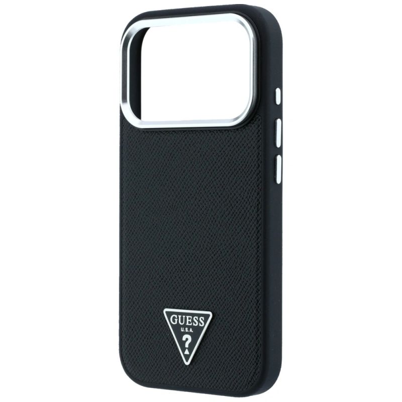 Etui Guess Grained Triangle Logo MagSafe na iPhone 17 Pro Max / 18 Pro Max - czarne - obrazek 6
