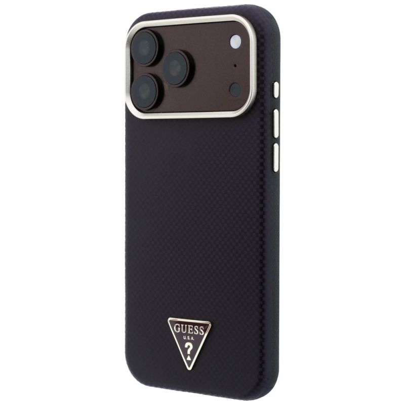Etui Guess Kevlar Triangle Logo MagSafe na iPhone 17 Pro / 18 Pro - burgundowe - obrazek 2