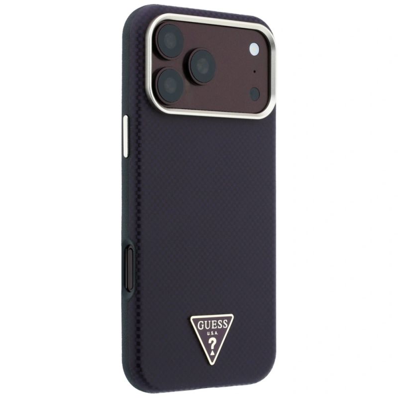 Etui Guess Kevlar Triangle Logo MagSafe na iPhone 17 Pro / 18 Pro - burgundowe - obrazek 4