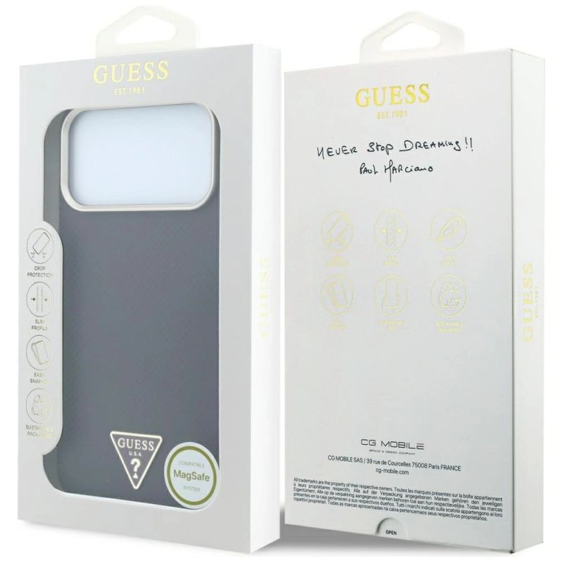Etui Guess Kevlar Triangle Logo MagSafe na iPhone 17 Pro / 18 Pro - burgundowe - obrazek 8