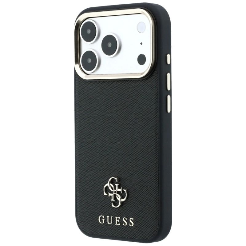 Etui Guess Saffiano Small 4G & Classic Logo MagSafe na iPhone 17 Pro Max / 18 Pro Max - czarne - obrazek 2