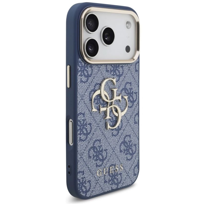 Etui Guess 4G Big 4G Classic Logo na iPhone 18 Pro / 17 Pro - niebiesko-złote - obrazek 4