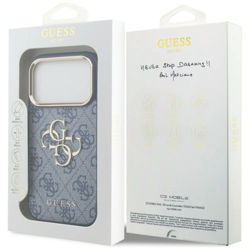 Etui Guess 4G Big 4G Classic Logo na iPhone 18 Pro / 17 Pro - niebiesko-złote - obrazek 8