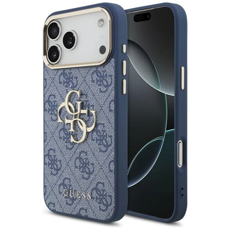 Etui Guess 4G Big 4G Classic Logo na iPhone 18 Pro Max / 17 Pro Max - niebiesko-złote
