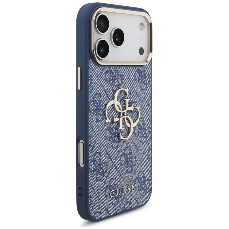 Etui Guess 4G Big 4G Classic Logo na iPhone 18 Pro Max / 17 Pro Max - niebiesko-złote - obrazek 4